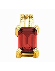 18K Yellow Gold Emerald Cut Chatham Created Ruby Pendant -- LIFETIME WARRANTY