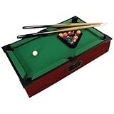 New Club Fun Tabletop Executive Pool Table W/ Numbered Balls 2 Cue Sticks Chalk Rack And Felt Brush