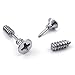 KONOV Mens Stainless Steel Novelty Punk Rock Screw Stud Earrings Set, Silver