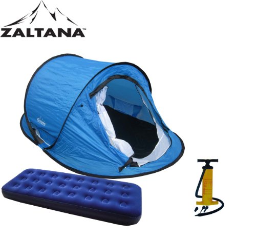 POP UP TENT WITH AIR MATTRESS(SINGLE) AND AIR PUMP SET