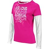 Reebok St. Louis Rams Women's Breast Cancer Awareness Laced Up Layered T-Shirt Medium
