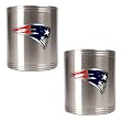 New England Patriots 2pc Stainless Steel Can Holder Set- Primary Logo NFL Football