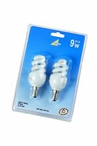 Trio 974-22 Energiespar-Leuchtmittel / 2er Blister / Spirale / E14 9 W / wei&szlig;