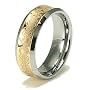 Concave Gold Inlay Celtic Tungsten Carbide Wedding Band Ring