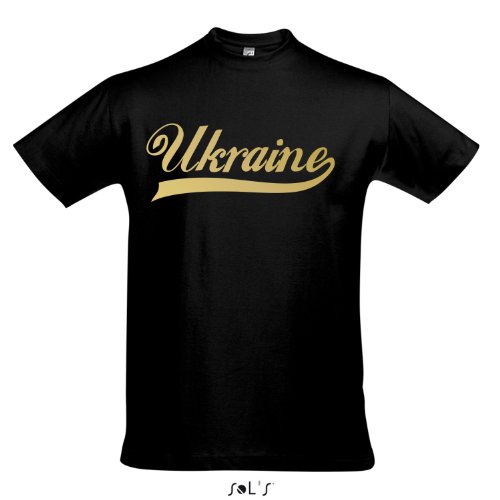T-Shirt – Ukraine Oldschool Ukraine LÄNDERSHIRT EM / WM FAN Trikot S-XXL , Deep black – gold , XXL