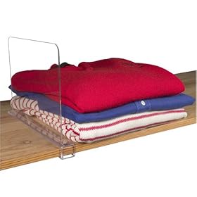 Acrylic Shelf Dividers for Wood Shelves - (Clear) by The Storage Store