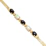 Black Coral & Opal Bracelet in 14K Yellow Gold