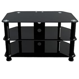Premier AV HF0032 Plasma & LCD Glass Stand upto 37" or 40Kgs with Cable Management -Black