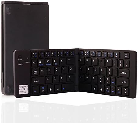 Bluetooth Keyboard, InRich Bluetooth V3.0 Ultra-Slim Wireless Foldable Keyboard for iPad Pro, iPad Air 2 / Air, iPad mini, Galaxy Tabs and Other iOS / Android Smartphone Device / Windows PC (Black)