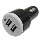 GSI Super Quality Universal In-Car 2 USB Ports To Cigarette Lighter Socket Rapid 1000mAh Charger Adapter - For Apple iPhone, Blackberry, Palm, HTC, Droid Smart Phones, MP3/MP4 Players, CD/DVD, Gaming Stations And All USB Devices