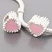 Silver Plated (060) Pink Heart Shape Charm, will fit Pandora/Troll/Chamilia Style Charm Bracelet.