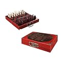 Chinese Carved Bone Chess Set - Red