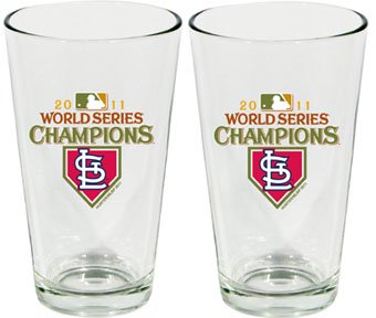 St Saint Louis Cardinals MLB World Series Champs Set of 2 Pint Drinking Glasses