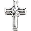 14K White Gold Diamond Unity Cross Pendant
