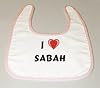 Baby Bib with I Love Sabah