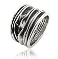 Unique Crushed Can Wide Armor Band Sterling Silver Ring (Size 4,5,6,7,8,9,10)