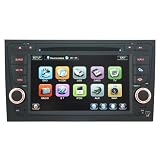 Koolertron For 2002 2003 2004 2005 Audi A4 In Dash DVD GPS Navigation System AV Receiver Multimedia System with 7 Digital Touchscreen / PIP RDS Bluetooth (Free Map,Factory Fit)