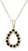 18k Yellow Gold Plated Sterling Silver Sapphire with Diamond-Accent Pear Pendant, 18"