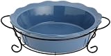 DII Tuscan Blue 3-Quart Ceramic Stoneware Deep Dish Pie Plate
