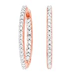 10K Pink Gold 3/4 ct. Diamond Hoop Earrings
