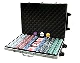 eSecure - Professional 11.5g 1000pcs Poker Set inc. Dice, Dealer & Blind Buttons, 3 Card Decks & Aluminium Carry Case