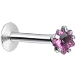 16 Gauge Purple 3mm Star Gem Internally Threaded Labret Monroe Tragus
