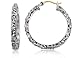Athena Jewelry Sterling Silver and 14k Gold Openwork Filigree Hinge Clasp Hoop Earrings Athena Jewelry Sterling Silver and 14k Gold Openwork Filigree Hinge Clasp Hoop Earrings