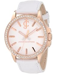 Juicy Couture Womens 1900968 Jetsetter White Leather Strap Watch