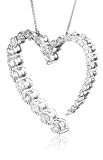 14k White Gold Journey Diamond Heart Shaped Pendant (1 cttw, H-I Color, I1 Clarity)