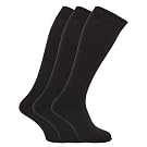 Mens ribbed knee high 100% cotton socks (Pack of 3)