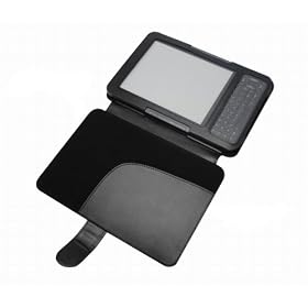 DURAGADGET Black Genuine Finest Nappa Leather Book Style Case For 2011 Amazon Kindle 3 + CAR CHARGER