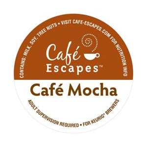 Cafe Escapes Cafe Mocha K-Cups for Keurig Brewers, 16 pack