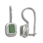 Sterling Silver Emerald Rectangle Dangle Earrings By Sajen