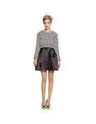 Houndstooth Print Sleeveless  Dress