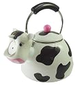 Animal Kettle 2.0-Quart Whistling Enamel on Steel Cow Tea Kettle