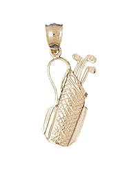 Dazzlers Solid 14k Gold Golf Club Bag Charm Pendant Available in three colors from jewelsberry (weights: 3.6 grams only)