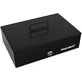 First Alert 3026F Cash Box with Money Tray, Black