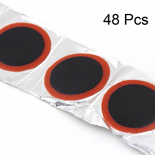 Flammi 48pcs Round Rubber Bike Tire Repair Patches Kit