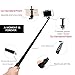 Selfie Stick,Paladineer Extendable Integrated Self Portrait Wireless Bluetooth Remote Camera Shooting Shutter Monopod Selfie Handheld Stick Pole With Carabiner And Charging Cable(For Free) Specially designed for IOS And Android System Mobile Cell Phone Fit for Different Width Dimension of The Mobile Phone Black
