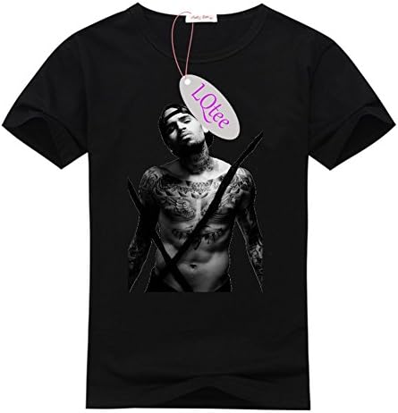 DIY Chris Brown Slim Fit T-shirt, Customized Men's 100% Cotton Tee Shirt at LQtee (Medium)