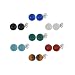 Set of 7 Sterling Silver Gemstone Stud Earrings (Blue Agate, Black Agate, Green Agate, Rose Quartz,