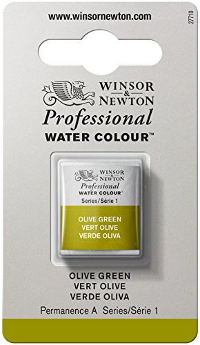 Winsor & Newton Professional Water Color with Half Pan, Olive Green