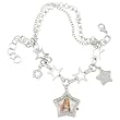 Hannah Montana Kids' HHM333 Silver-tone Charm Bracelet Star Case Watch
