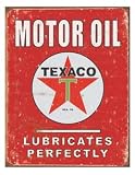 Texaco Oil Lubricates Perfectly Tin Sign