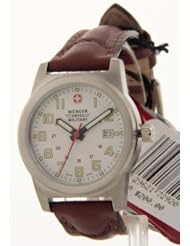 Wenger Swiss Military Womens 72920 Classic Field White Dial Brown Leather Military Watch