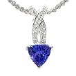 14K White Gold Tanzanite and Diamond Pendant