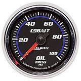 Autometer (6127) Cobalt Oil Pressure Gauges - (2 1/16) Short Sweep Electric (0-100 PSI) - Oil pressure gauges include 1/8 NPT Sender and 1/4 NPT Fitting