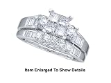 Stunning 2 Pc. Solid Gold 1.00 CTW. Genuine Diamond Bridal Set