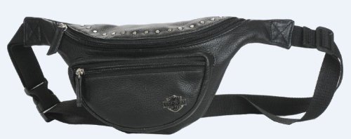 Harley-Davidson&reg; Women's Rider Leather Waistpack / Fanny Pack. Signature Bar & Shield Medallion. RD6259L