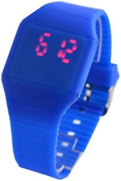 Eternity J. Weave Wrap Around Leather Bracelet Touch Screen Red Digital Light Plastic LED Wrist Watch Deap Blue